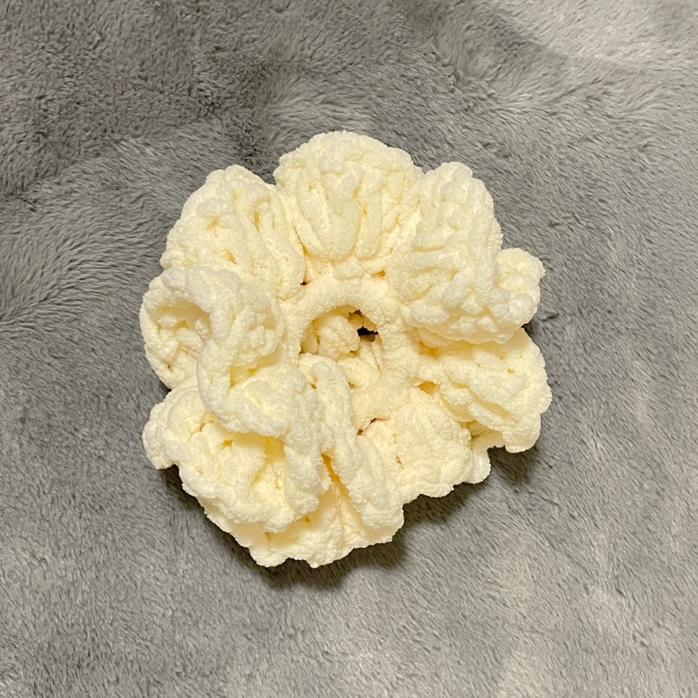 Handmade Oversized Crochet Hair Scrunchie - Soft and Fluffy Elastic Hair Tie